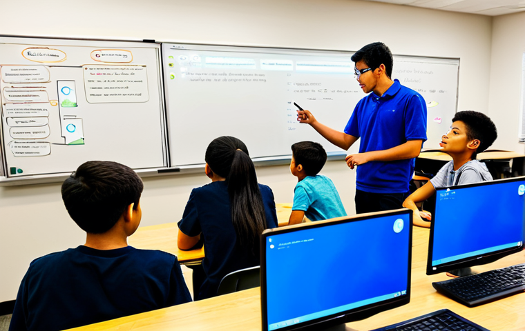 코딩교육지도사 직업 전망 및 변화 - Here are three detailed image prompts for generating images based on the provided text: