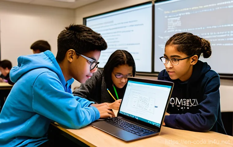 코딩교육지도사와 시험 준비에 적합한 스케줄 - **Prompt:** A vibrant, modern classroom scene filled with diverse elementary and middle school stude...