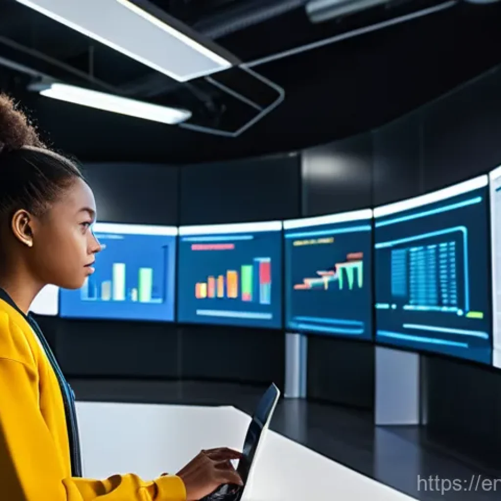 코딩교육지도사와 빅데이터 분석 사례 - **Prompt:** A diverse group of young adults and teenagers, dressed in casual but modern attire, are ...