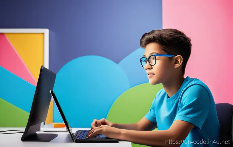 코딩교육지도사와 학습 환경 설계 사례 - **Collaborative Coding Session:** A dynamic image capturing two young adult students (around 18-22 y...