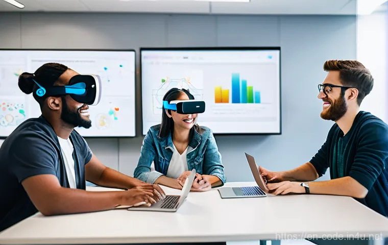 코딩교육지도사로 취업 가능한 기업 - **Ed-Tech Innovators in a Collaborative Space**
    A vibrant, dynamic scene inside a modern ed-tech...