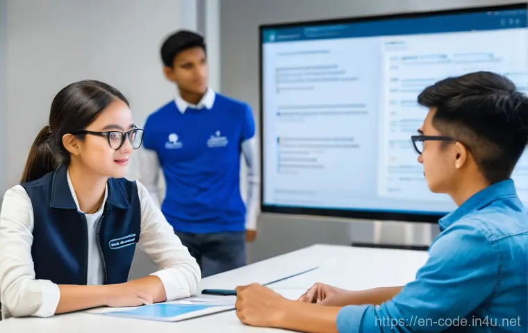 코딩교육지도사 업무의 최신 트렌드 - **Prompt:** A diverse group of young adult students (aged 18-24) in a bright, modern learning hub. T...