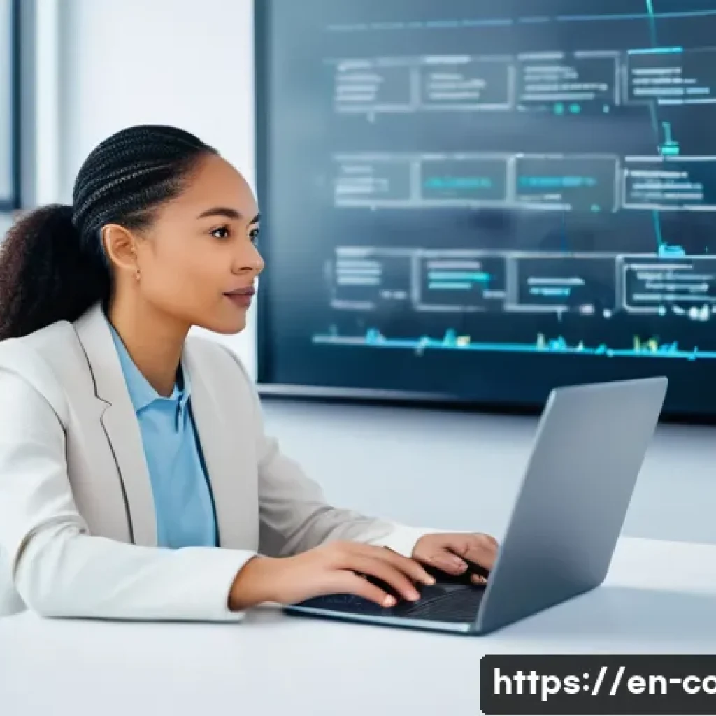 코딩교육지도사 업무 프로세스 정리법 - **AI-Powered Content Creation for Educators:** A diverse female coding instructor in her late 30s, w...