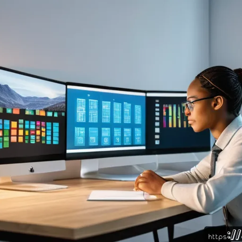 코딩교육지도사 자격증 취득 후 해야 할 일 - A professional coding instructor in a modern home office, surrounded by multiple screens displaying ...